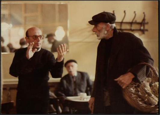 Με τον Μνο Κατρκη στα γυρσματα της ταινας «Ταξδι στα Κθηρα» (1984)
